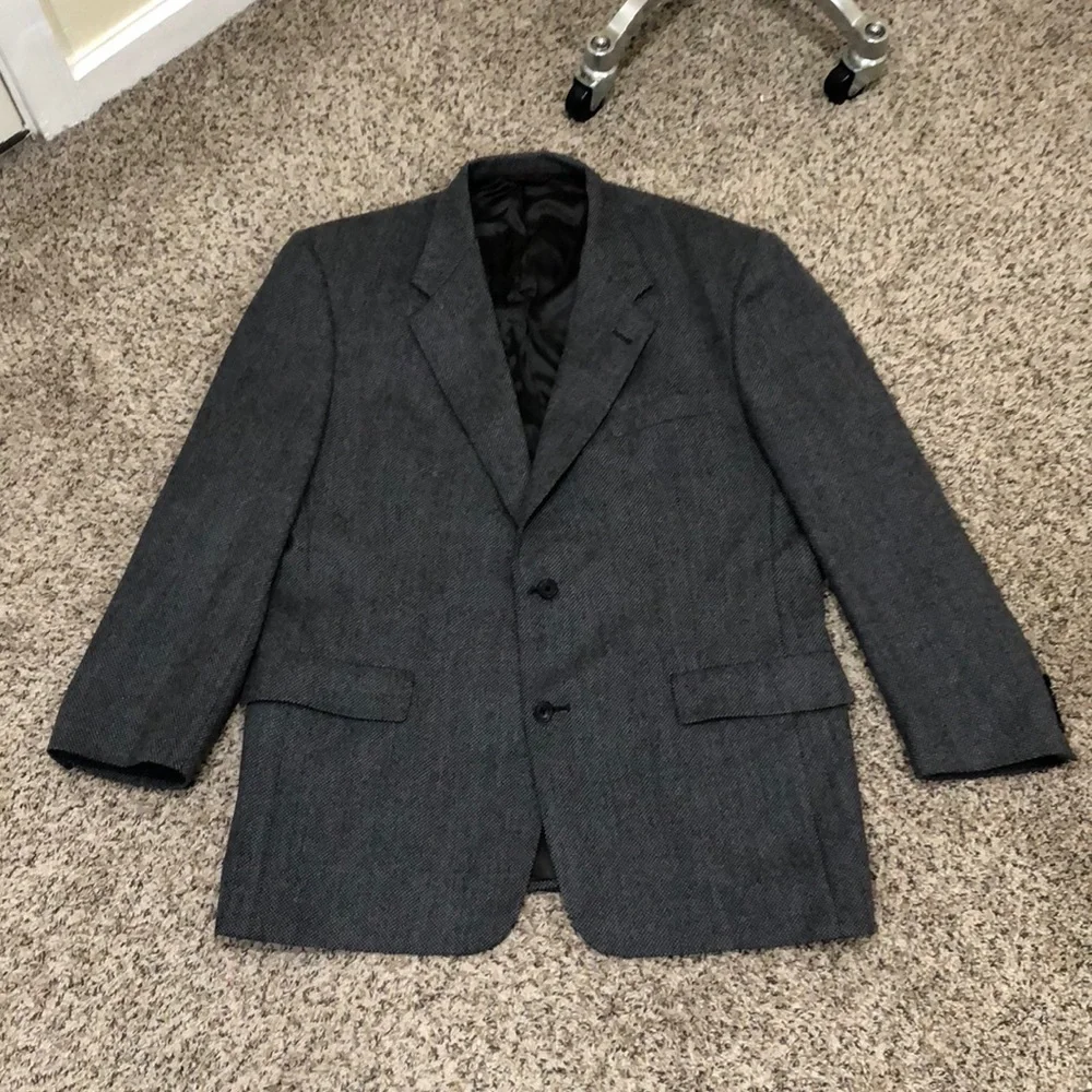 Hart Schaffner Marx Blazer Suit Jacket Size 44 Gray